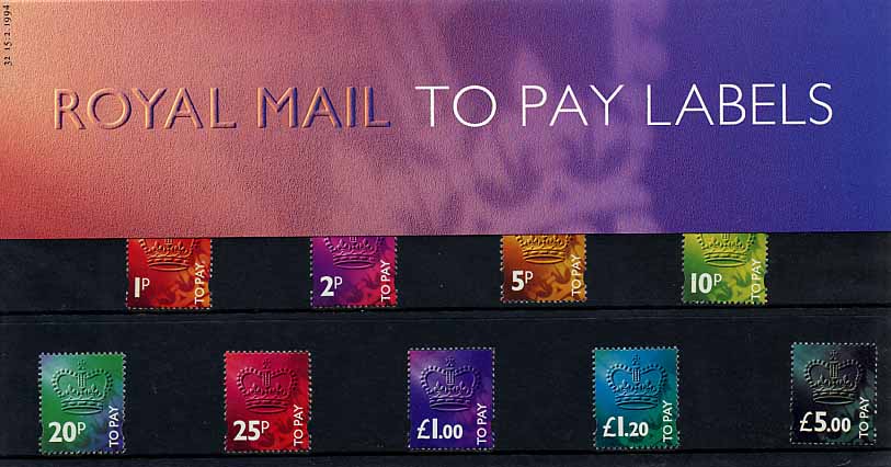 1994 GB - PP 032 - 'To Pay' Labels 1994 GB - PP 032 - 'To Pay' Labels