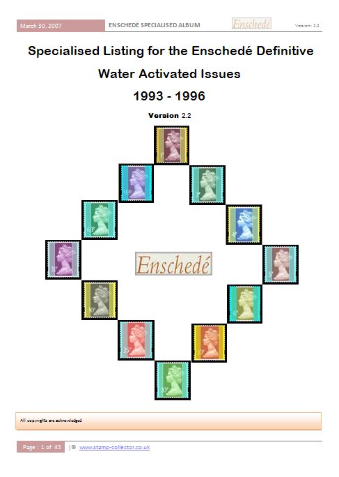 1993 - 1996 GB - Enschedé Machin Definitive Specialised Album 1993 - 1996 GB - Enschedé Machin Definitive Specialised Album